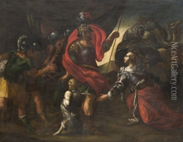Le Triomphe De David (+ La Justice De Trajan; Pair) Oil Painting - Matteo Rosselli
