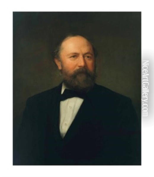 Portrait Of President James Garfield Oil Painting - Eastman Johnson