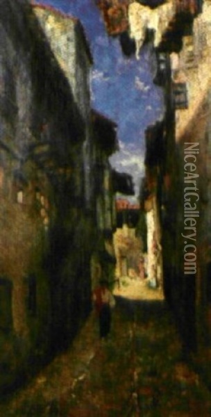 Rue D'un Village Du Sud-ouest Oil Painting - Gustave Henri Colin