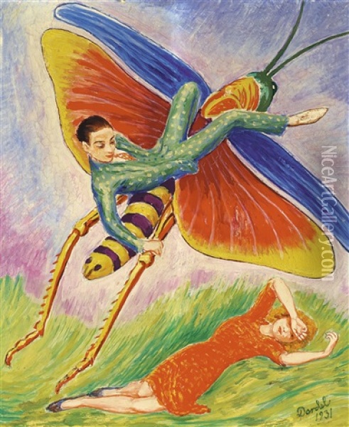 Grashoppan (the Grasshopper) Oil Painting - Nils Dardel