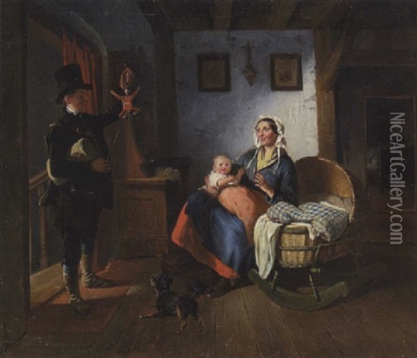 Der Hampelmann Oil Painting - August von Rentzell