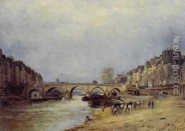 The Seine at Pont Marie Oil Painting - Stanislas Lepine