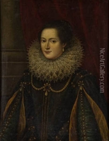 Retrato De Dama De La Corte Oil Painting - Juan Pantoja de la Cruz