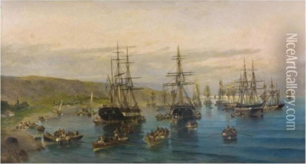 The Arrival Of Karaiskakis At Faliro Oil Painting - Constantinos Volanakis