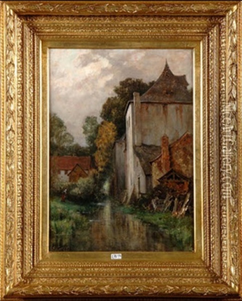 Paysage Anime Au Ruisseau Oil Painting - Hippolyte Emmanuel Boulenger