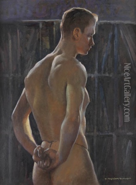 Male Nude Figure (study) Oil Painting - H. Boylston Dummer