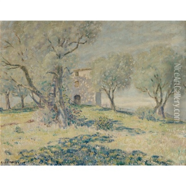 Spring Landscape, Cagnes Oil Painting - Frederick Carl Frieseke