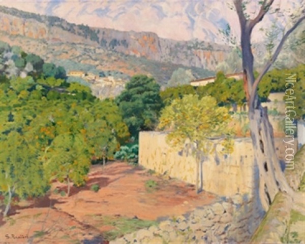 La Val De Taranguers Oil Painting - Santiago Rusinol