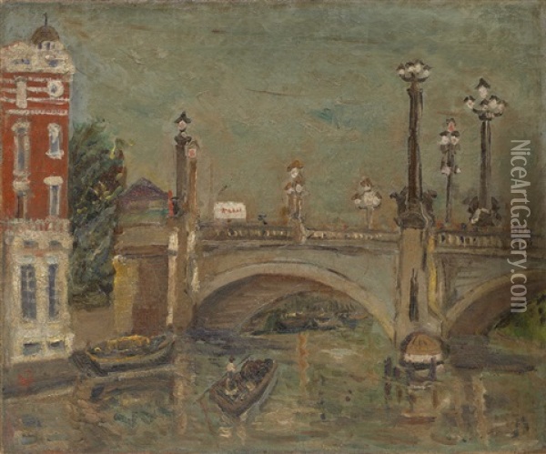 Bridge In Shanghai Oil Painting -  Chen Cheng-Po