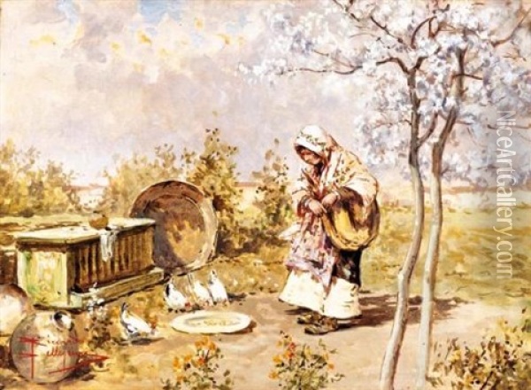 Campagna Di Siviglia Oil Painting - Riccardo Pellegrini