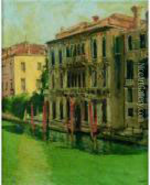 Vue Du Palazzo Montecuccoli, Dit Aussi Palais Polignac,venise Oil Painting - Walter Richard Sickert