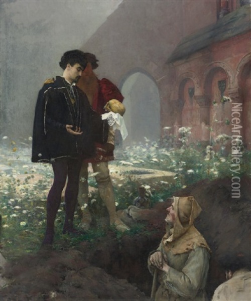 Hamlet Et Les Fossoyeurs Oil Painting - Pascal Adolphe Jean Dagnan-Bouveret