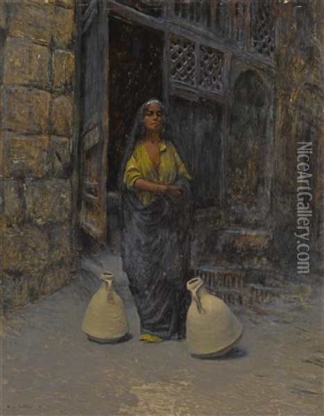 The Water Carrier Oil Painting - Leopold Alphons Mielich