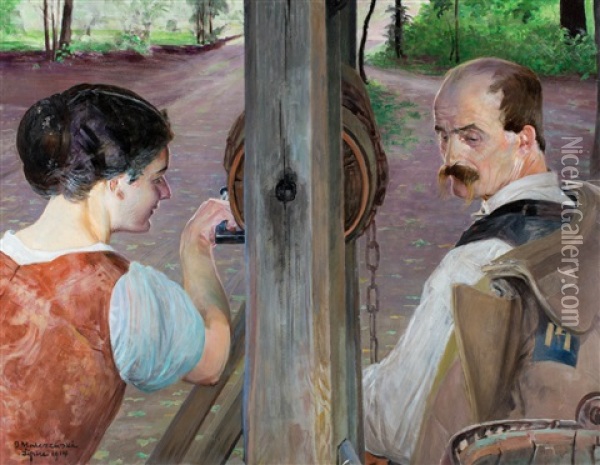 Przy Studni Oil Painting - Jacek Malczewski