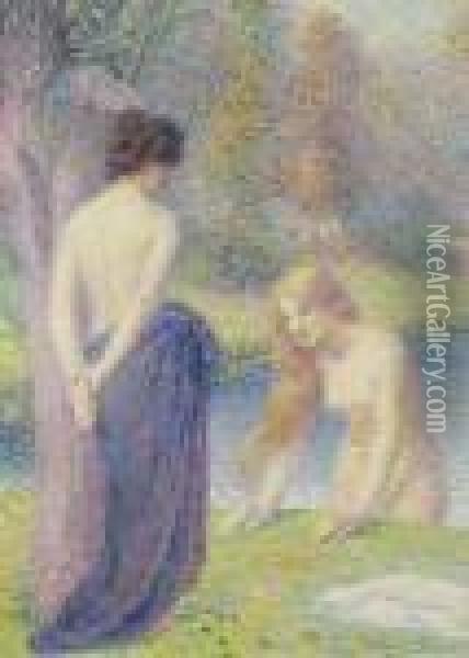 Femmes Au Bain Oil Painting - Hippolyte Petitjean