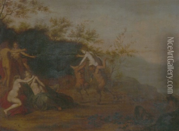 An Open Landscape With Nymphs And Satyrs Oil Painting - Cornelis Van Poelenburgh