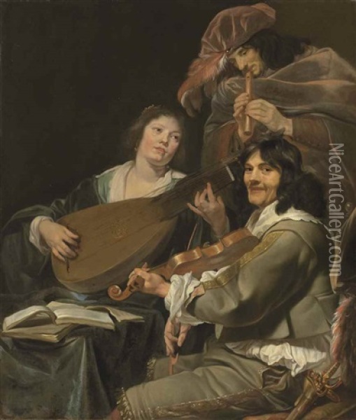 A Musical Company Oil Painting - Theodoor Rombouts