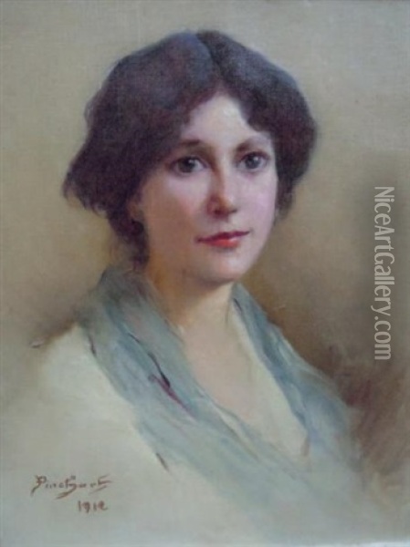 Portrait D'elegante Oil Painting - Emile Auguste Pinchart