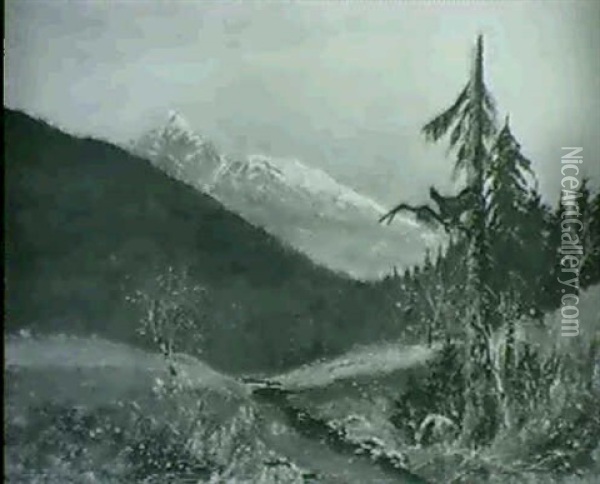 Balzender Auerhahn Im Gebirge Oil Painting - Heinrich Wertheim