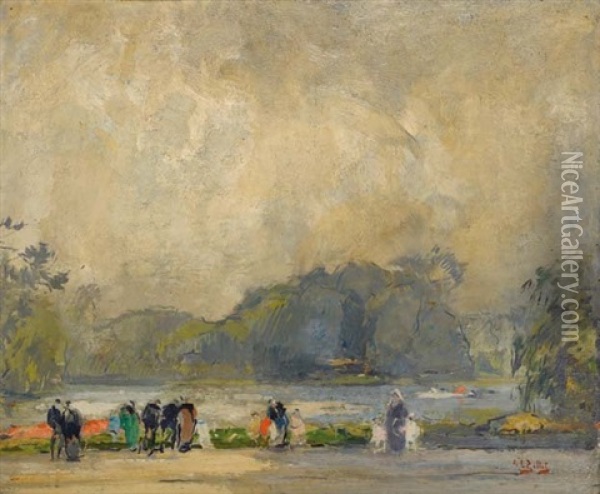 Le Bois De Boulogne Oil Painting - Eugene Louis Gillot