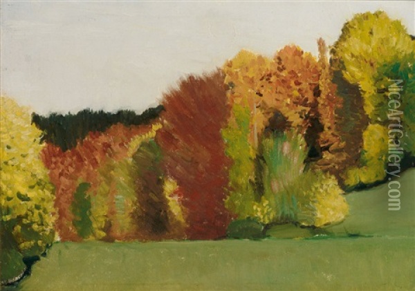 Herbstliche Waldlandschaft Oil Painting - Hermann Urban