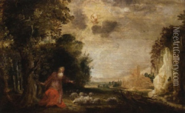 The Annunciation To Joachim Oil Painting - Denis van Alsloot