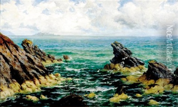 Near Peel, Isle Of Man Oil Painting - Thomas Rose Miles