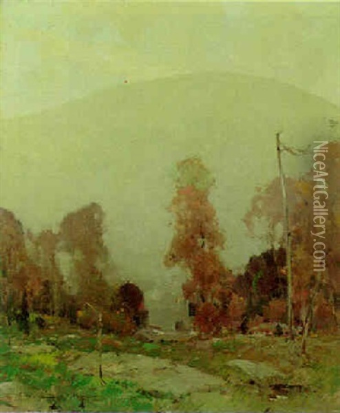 The Mountains In October Oil Painting - Chauncey Foster Ryder