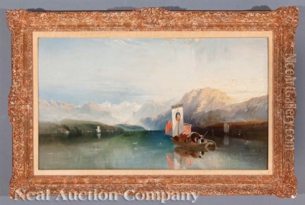 The Lake Of The Four Cantons, Switzerland Oil Painting - Harry John Johnson