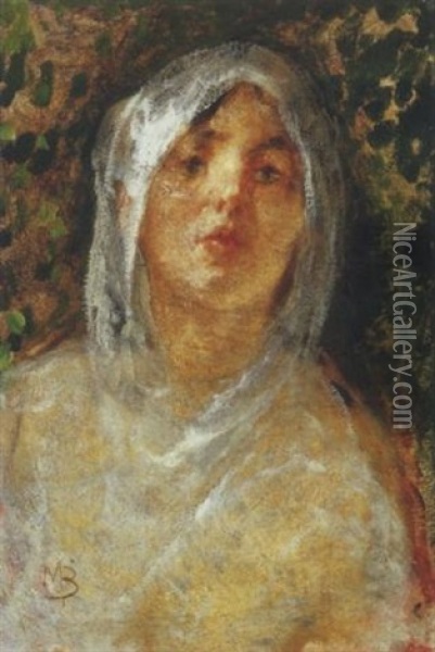 Ritratto Di Popolana Oil Painting - Mose di Giosue Bianchi