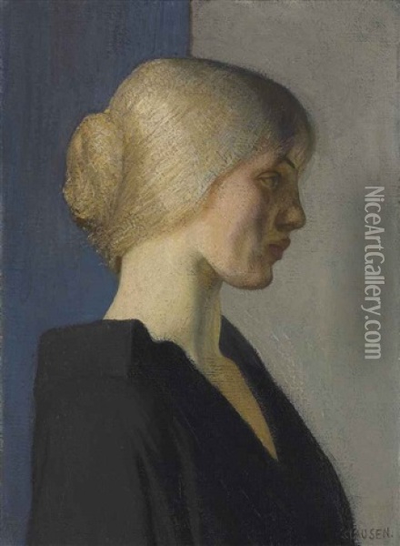 A Dutch Girl Oil Painting - Sir George Clausen