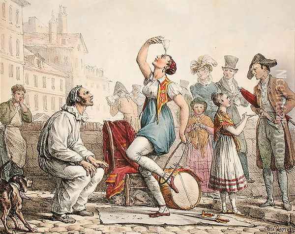 The Glass Balancer, 1815-30 Oil Painting - Carle Vernet