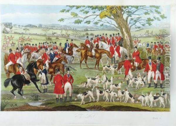 The Meet; Breaking Cover Oil Painting - Charles, Hunt Jnr.