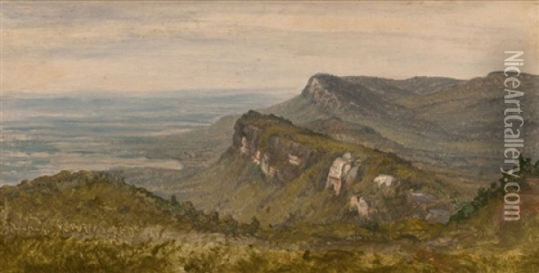 The Trapps, Shawangunk Mountains Oil Painting - Sanford Robinson Gifford