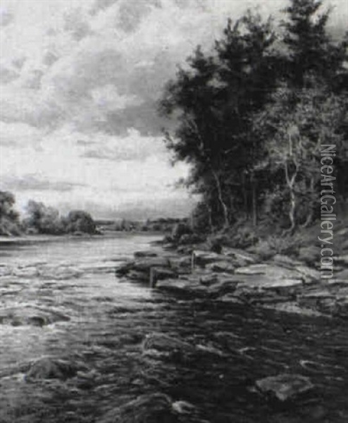 Rushing Stream Oil Painting - Louis Aston Knight