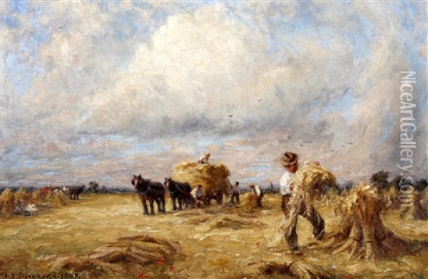 The Cornfield (thornton) Oil Painting - Joseph Yelverton Dawbarn