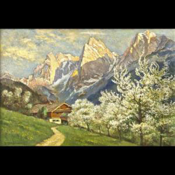 Veduta Alpina Oil Painting - Franz Brenner