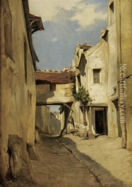 Dorfstrasse Oil Painting - Stanislas Lepine