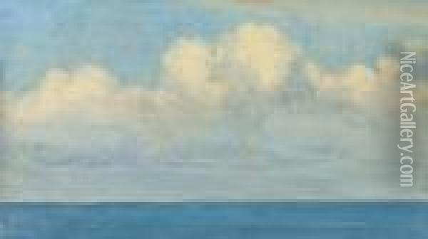 Sea And Clouds At Capri Oil Painting - John William Godward