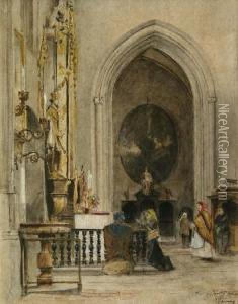 In Der Teynkirche In Prag Oil Painting - Heinrich Tomec