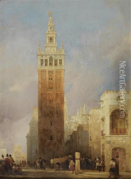 The Moorish Tower At Seville Oil Painting - David Roberts