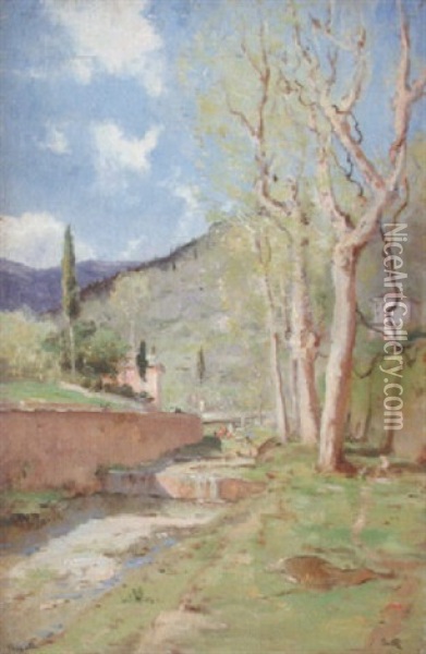 Les Environs De Rapallo Oil Painting - Marie Joseph Leon Clavel
