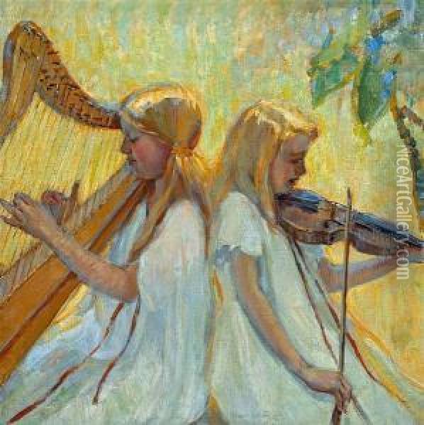 The Concert Oil Painting - Donna Schuster