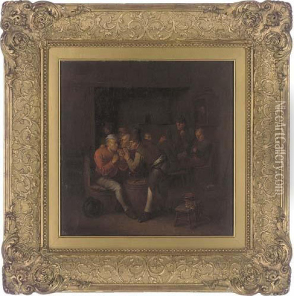 Peasants Seated In A Tavern Oil Painting - Egbert Jaspersz. van, the Elder Heemskerck