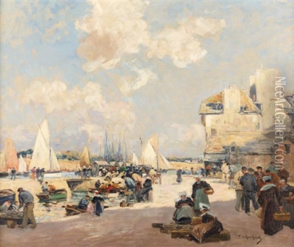 Le Port Oil Painting - Fernand Marie Eugene Legout-Gerard