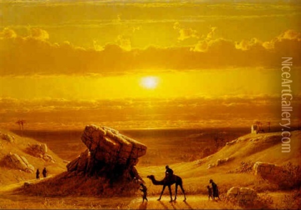 A View In The Middle East Oil Painting - James Fairman