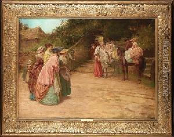 The Double Wedding Oil Painting - Alfred Walter Bayes