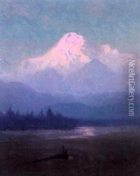 Mt. Mckinley From The Tokositna River Oil Painting - Sydney Mortimer Laurence