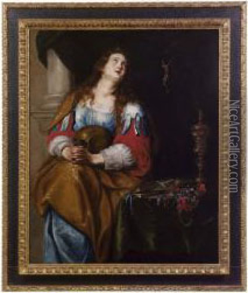 Maddalena Penitente Oil Painting - Theodor Van Thulden