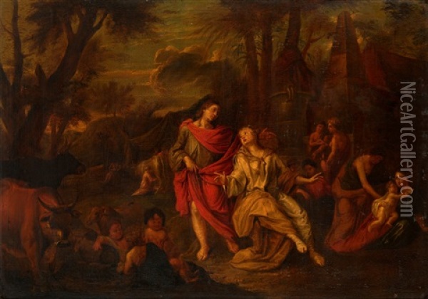 Rinaldo And Armida Oil Painting - Charles Le Brun